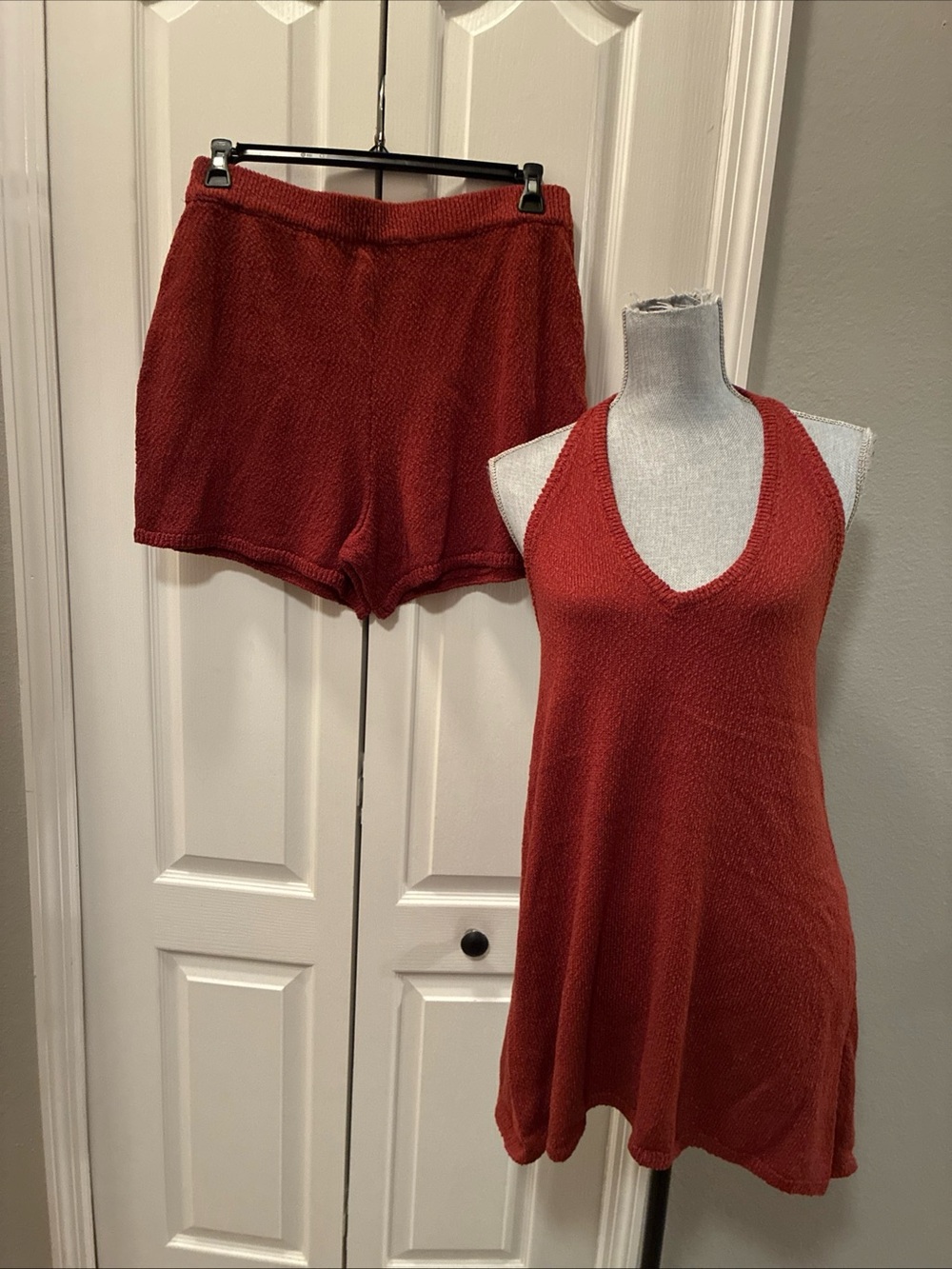 Free people burnt henna phia sweater set size large